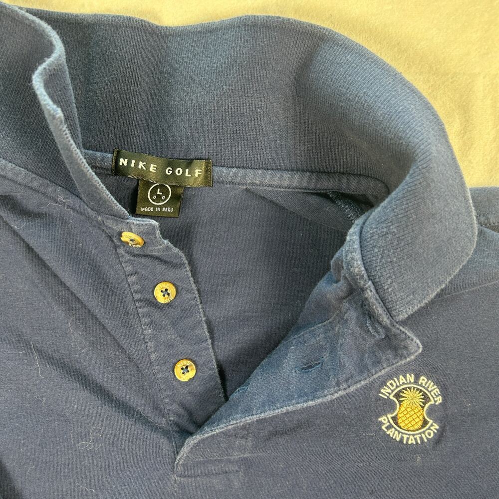 Vintage Nike Golf Men’s Polo Shirt, Navy Blue, Indian River Plantation, Large - Picture 4 of 10